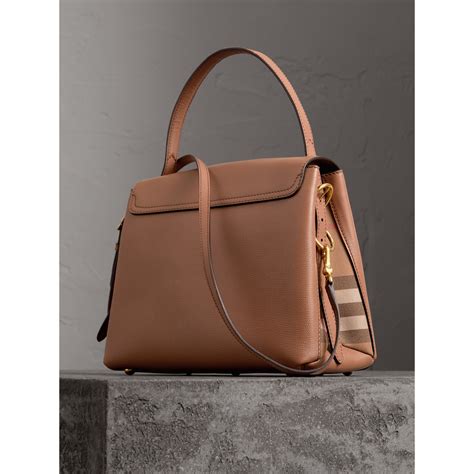 burberry small grainy leather tote|burberry check and leather tote.